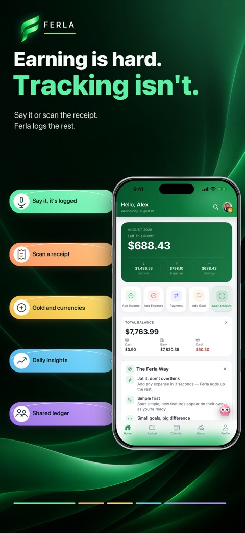 Understand your money. Get on with your day. — Ferla