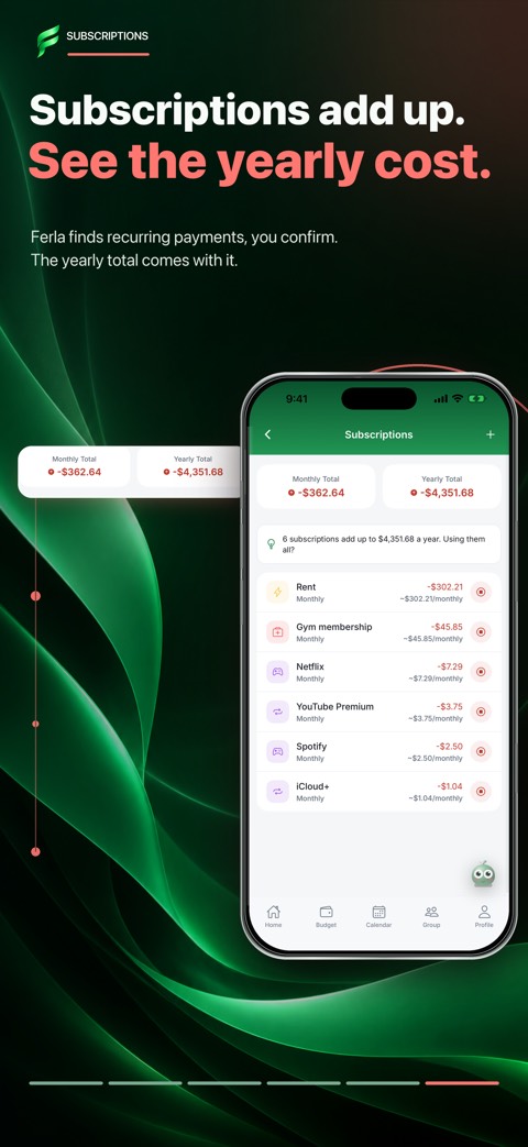 Make recurring payments easier to see — Ferla